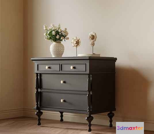 Dark Wooden Dresser 3D Model - 4868 - VRAY Render