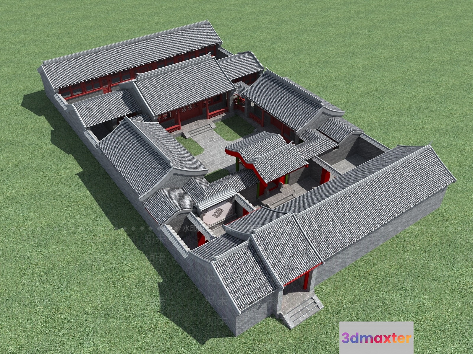 Ancient Chinese Building 3D Model - 9847 - VRAY Render