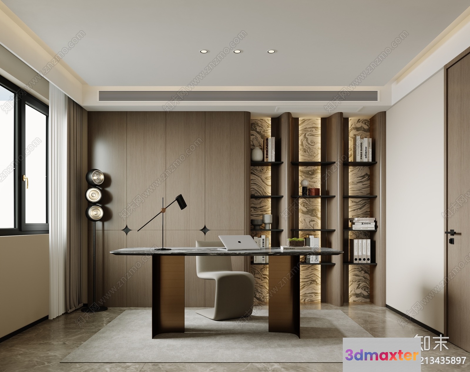 Modern Home Office 3D Model - 7172 - VRAY Render