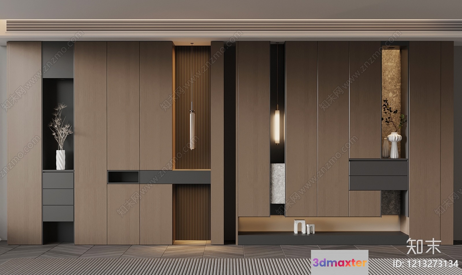 Modern Wood Paneling 3D Model - 5229 - VRAY Render
