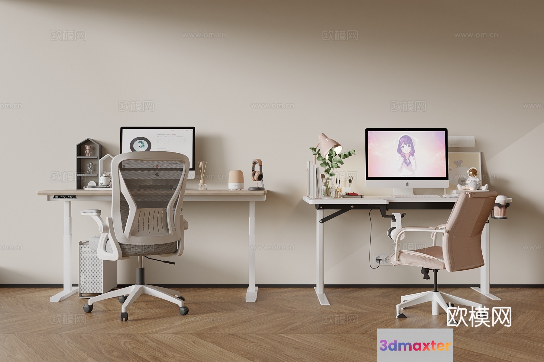 Modern Office Desk 3D Model - 19199 - VRAY Render
