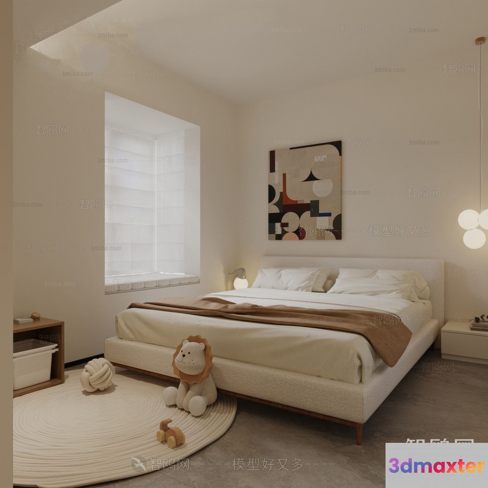 Cozy Bedroom 3D Model - 13635 - VRAY Render