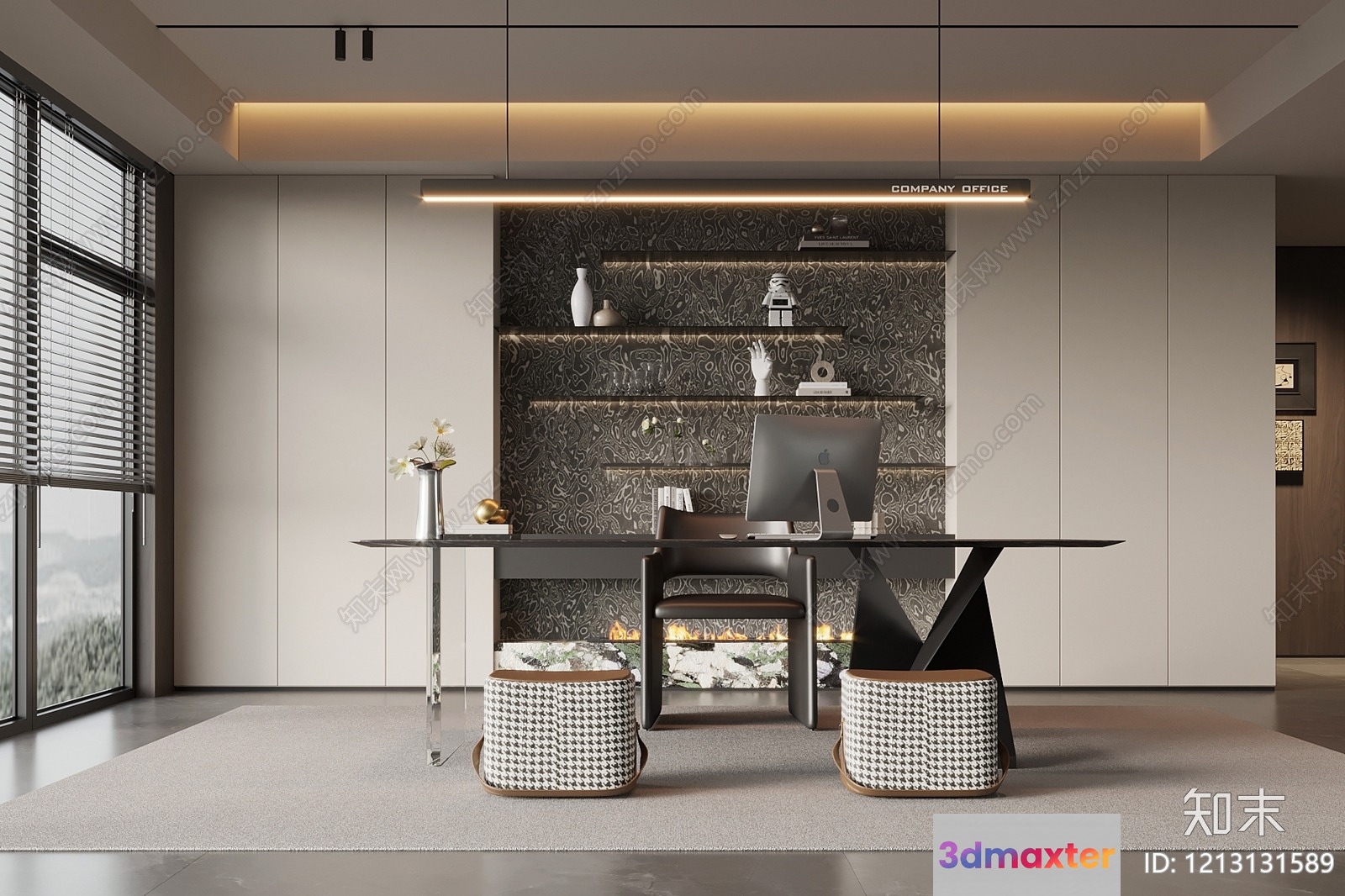 Modern Office Space 3D Model - 16838 - VRAY Render