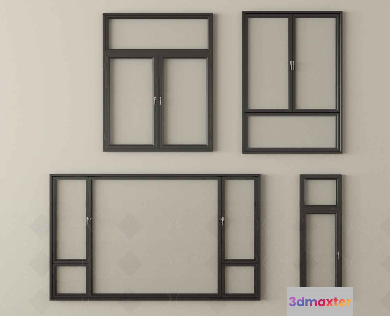 Black Window Frames 3D Model - 5994 - VRAY Render