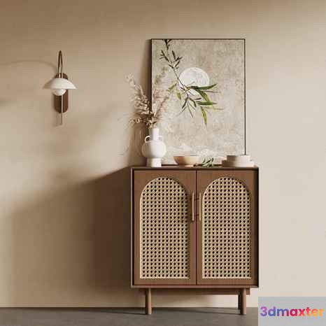 Modern Rattan Cabinet 3D Model - 17619 - VRAY Render