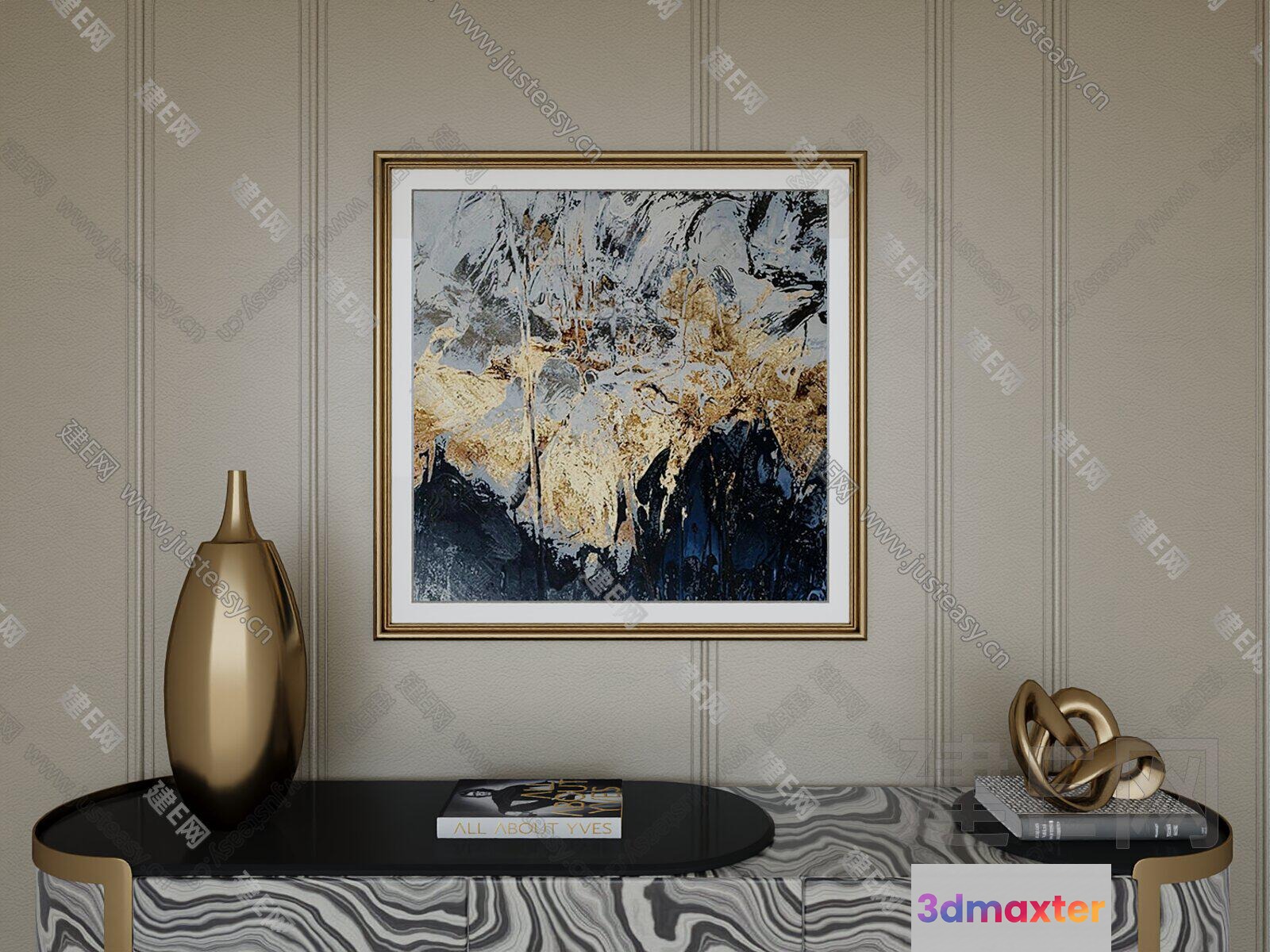 Modern Abstract Art 3D Model - 13168 - CORONA Render