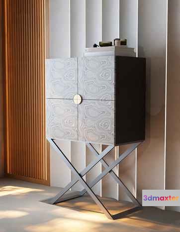 Modern White Cabinet 3D Model - 14922 - VRAY Render