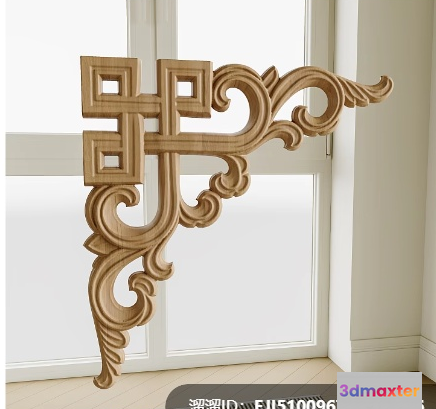 Wooden Decorative Cross 3D Model - 8934 - VRAY Render