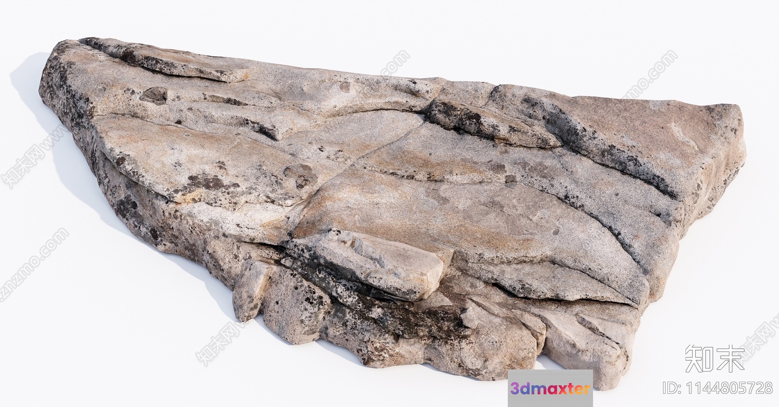 A Large Rock With A Rough Texture 3D Model - 21446 - VRAY Render
