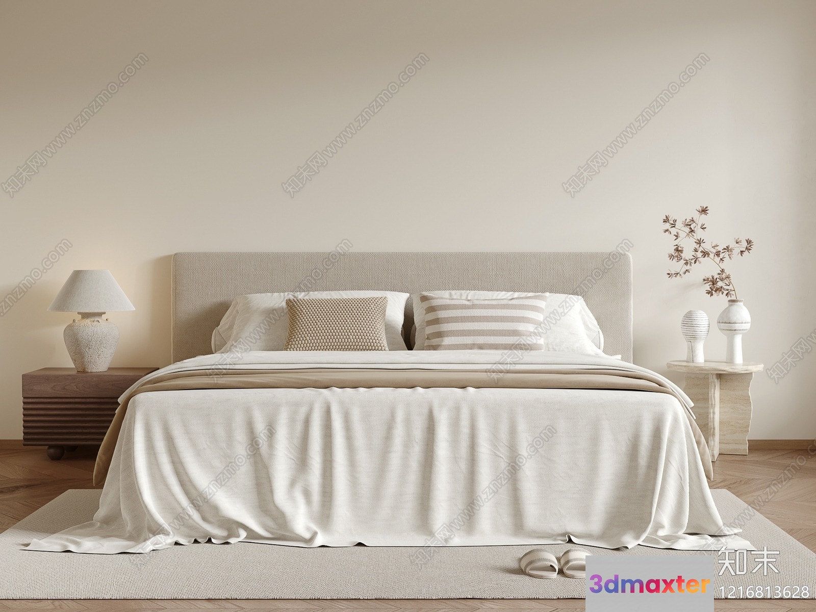 Cozy Modern Bedroom 3D Model - 15532 - VRAY Render