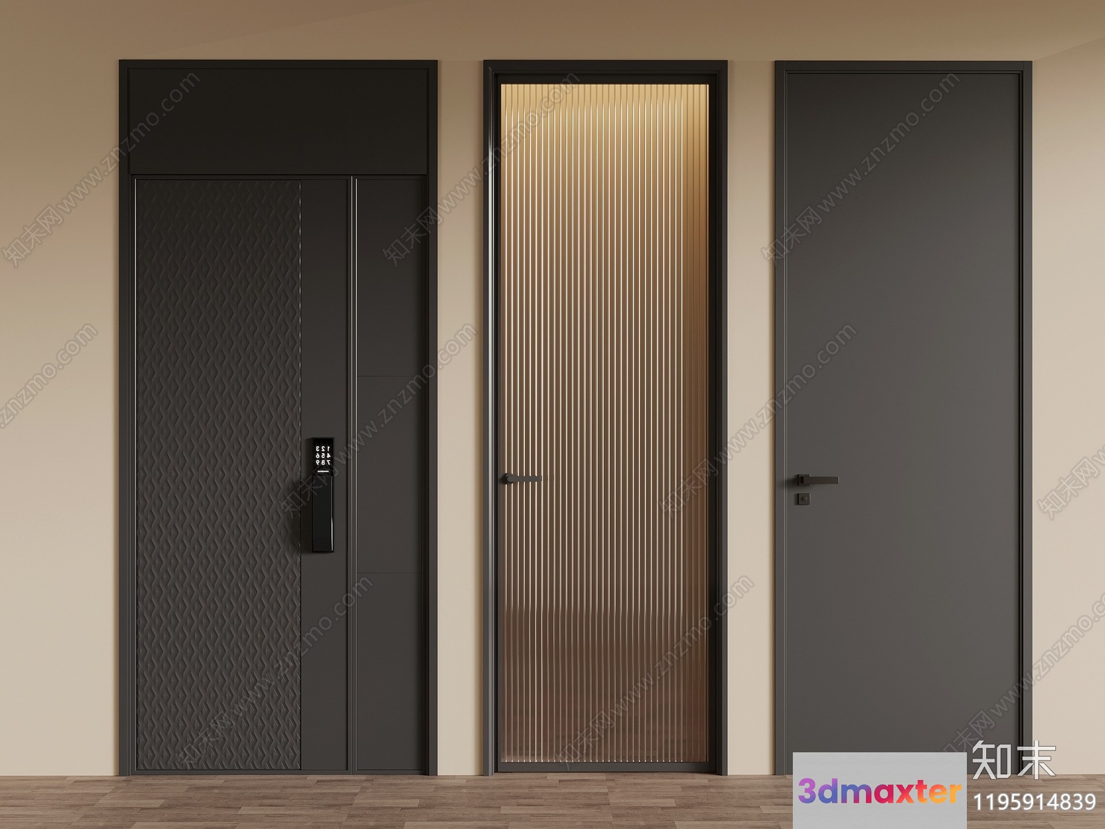 Modern Interior Doors 3D Model - 8033 - VRAY Render