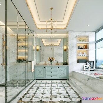 Modern Bathroom 3D Model - 2715 - VRAY Render