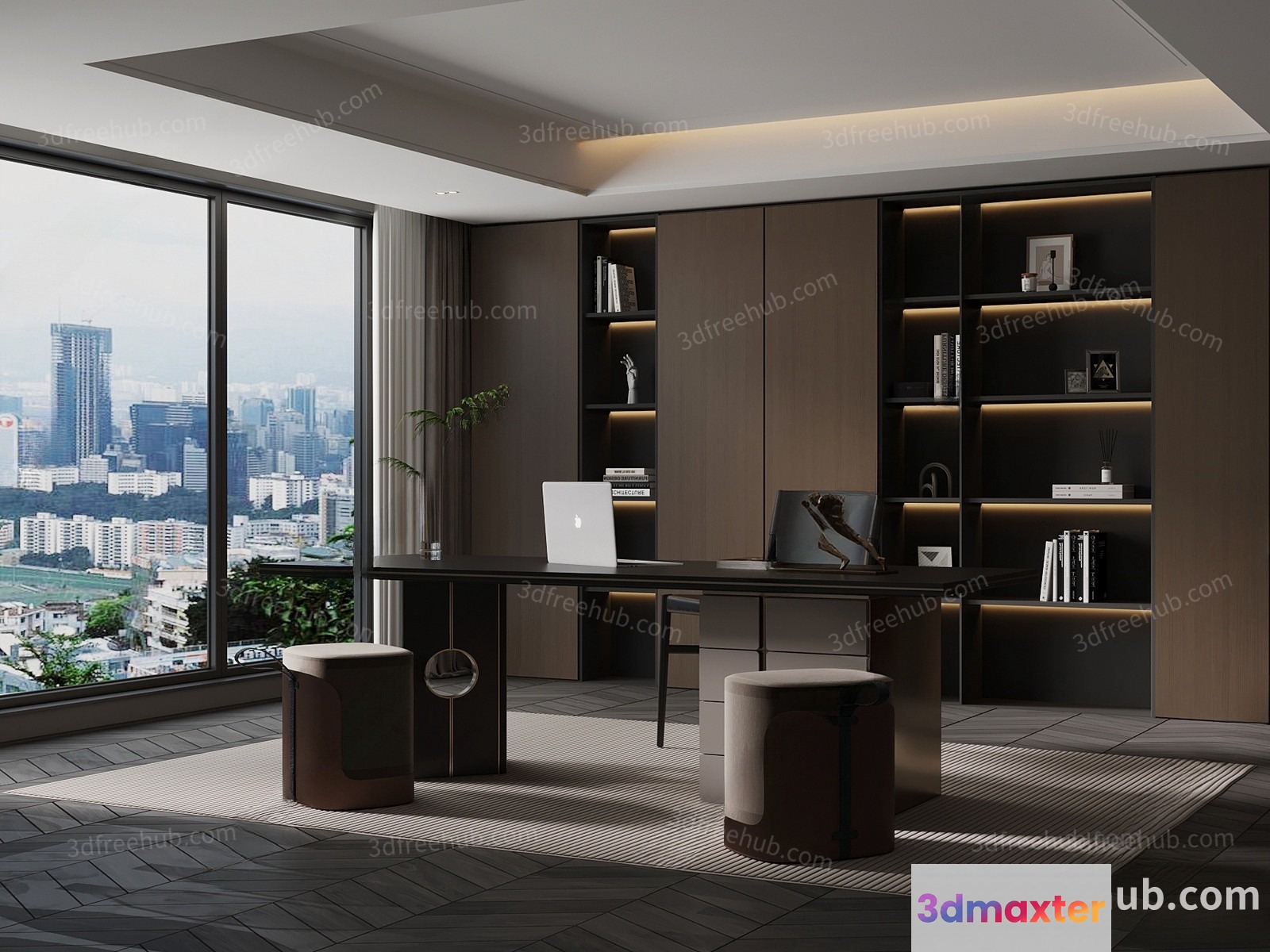 Modern Office Space 3D Model - 22874 - VRAY Render