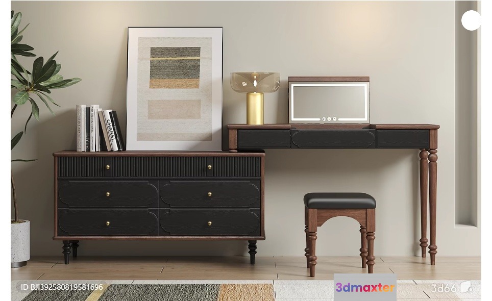 Modern Dresser Set 3D Model - 7793 - VRAY Render
