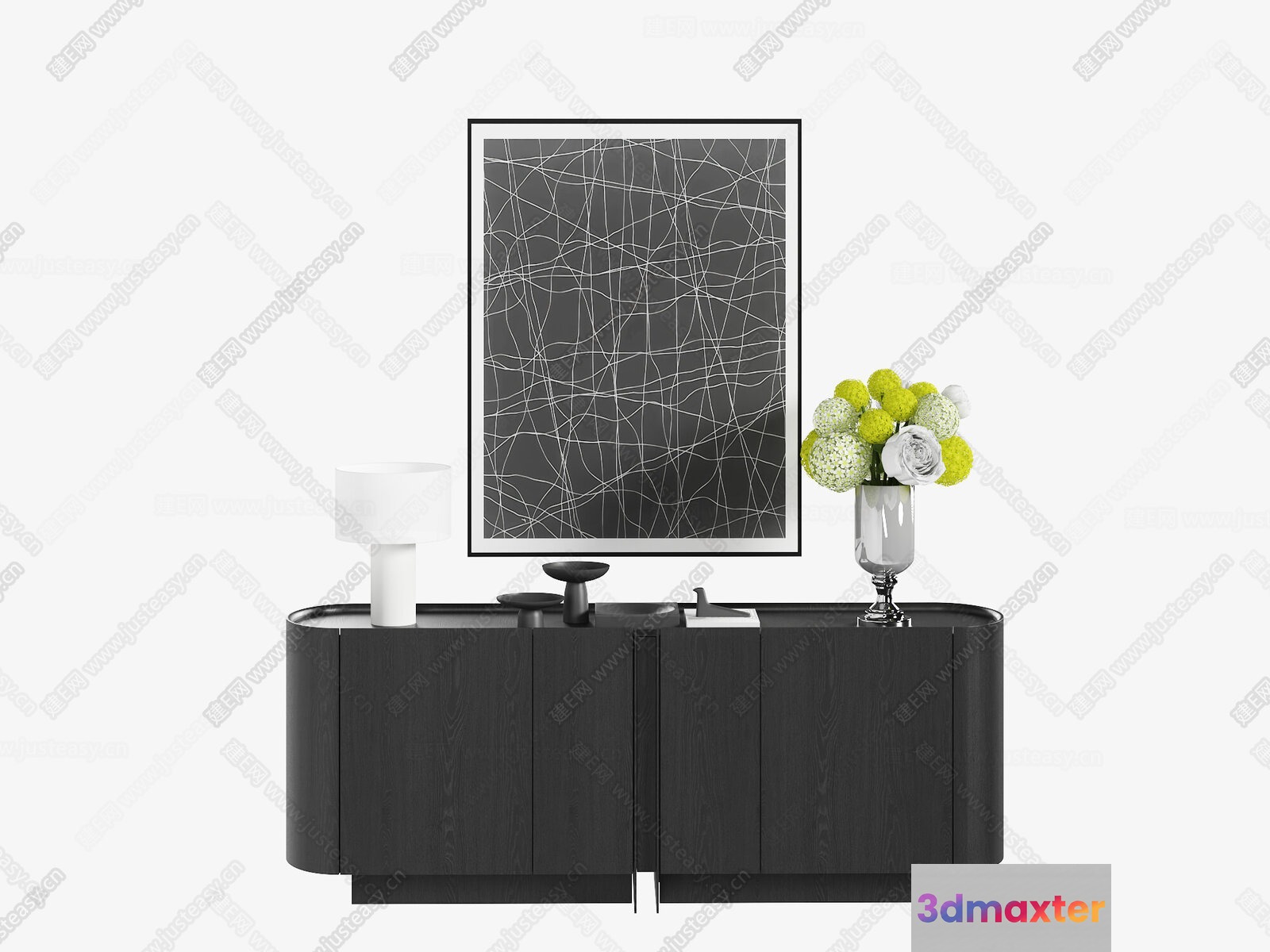 Modern Decorative Cabinet 3D Model - 14021 - VRAY Render