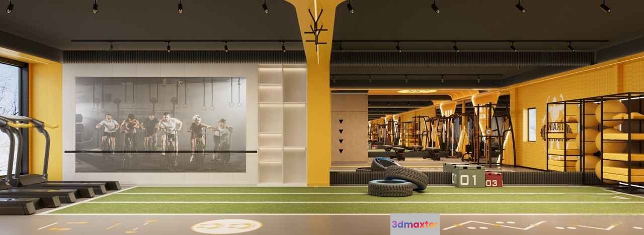Modern Fitness Center 3D Model - 16006 - VRAY Render