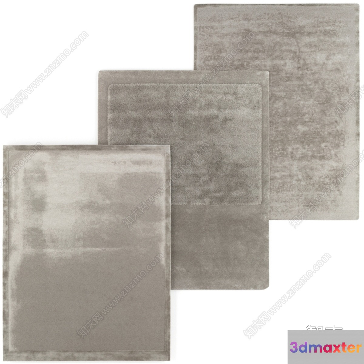 Grey Rectangular Rugs 3D Model - 22825 - VRAY Render