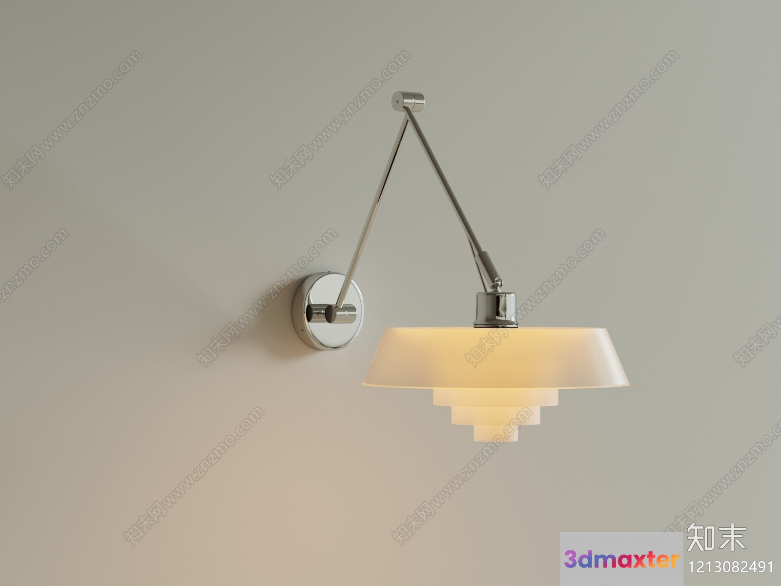 A Wall-Mounted Light Fixture 3D Model - 4995 - VRAY Render