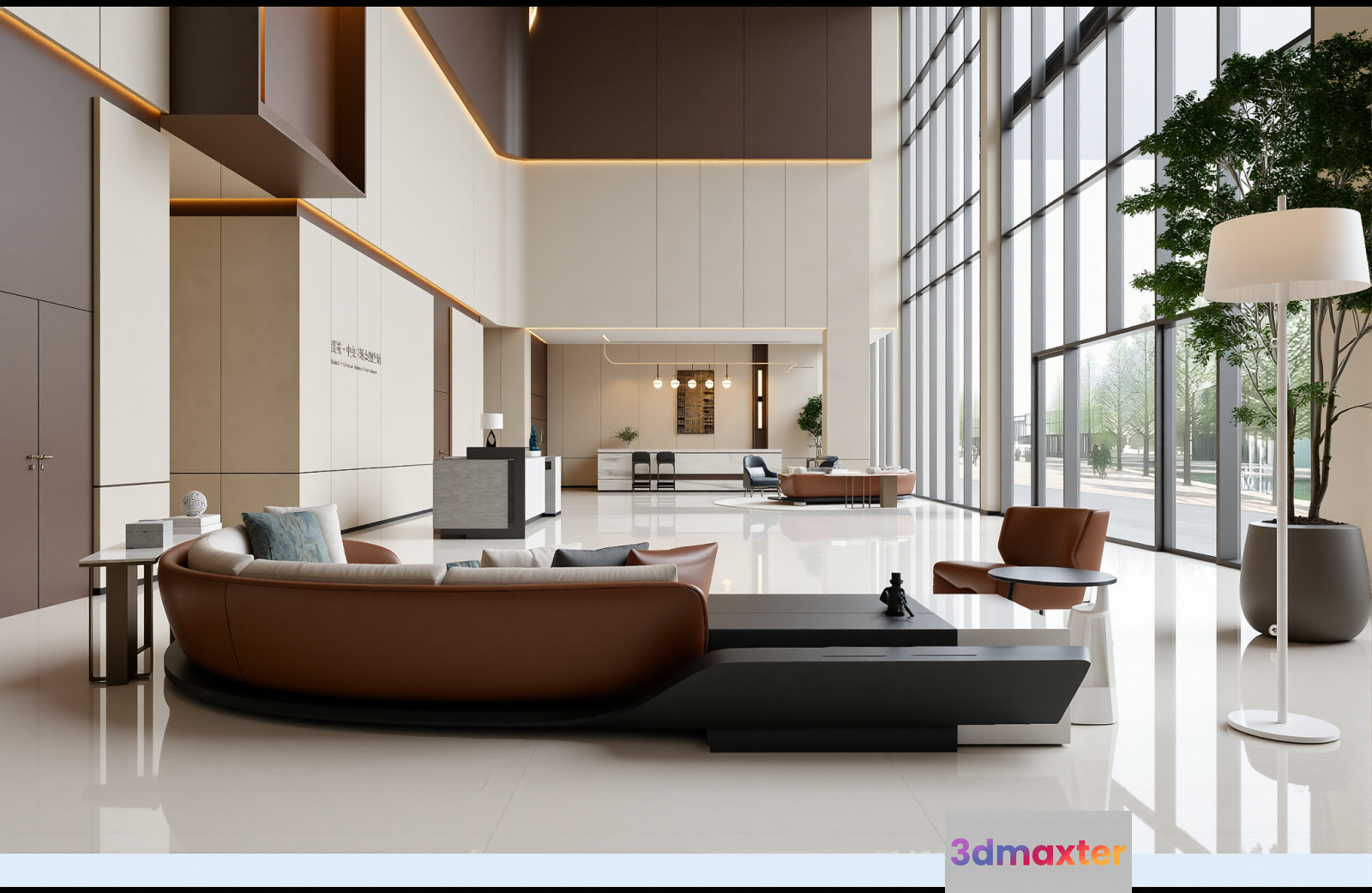 Modern Office Space 3D Model - 7595 - VRAY Render