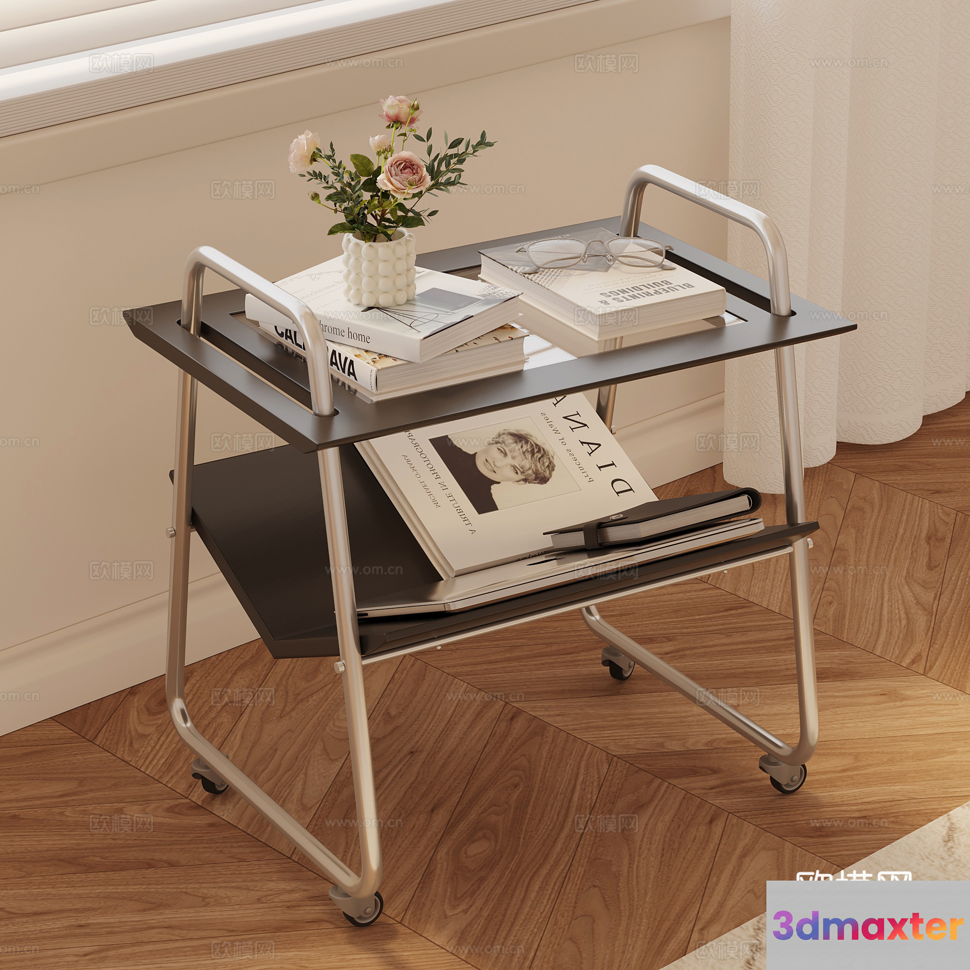 Modern Metal End Table 3D Model - 3454 - VRAY Render