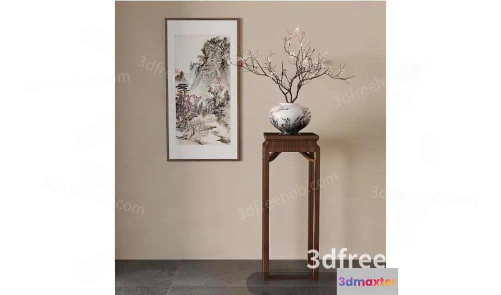 A Vase On A Table 3D Model - 19641 - VRAY Render
