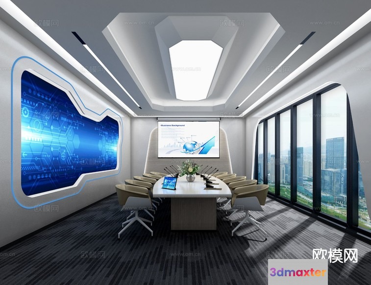 A Futuristic Conference Room 3D Model - 22772 - VRAY Render