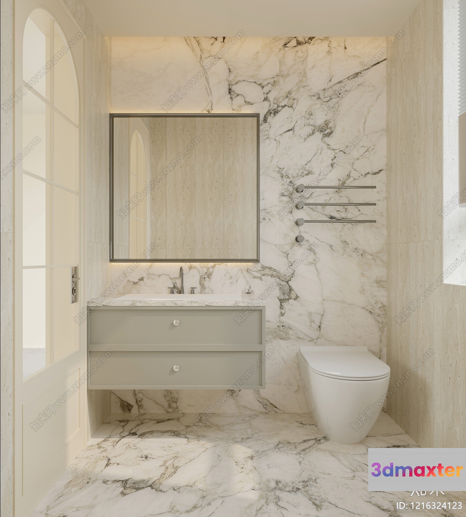 A Modern Bathroom 3D Model - 16440 - VRAY Render