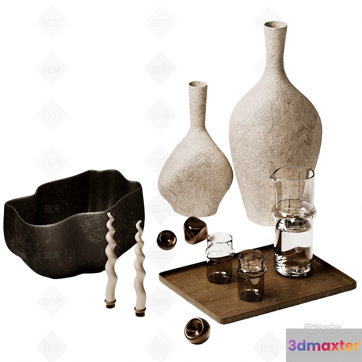 Abstract Decorative Objects 3D Model - 4365 - VRAY Render