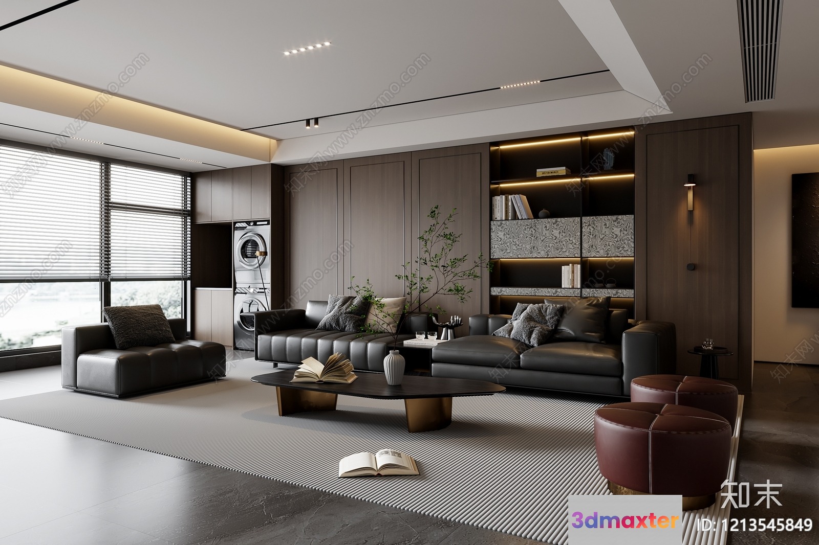 Modern Living Room 3D Model - 12902 - VRAY Render