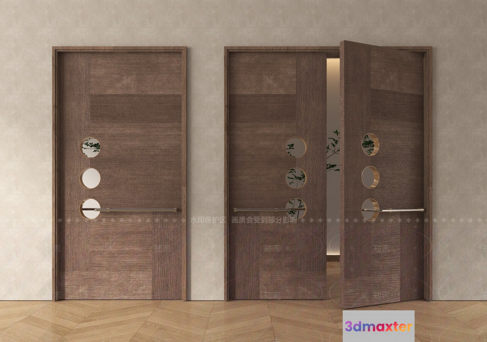 Modern Wooden Doors 3D Model - 1336 - VRAY Render