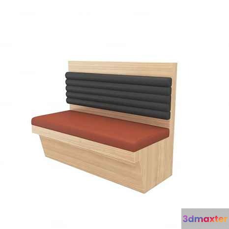 Wooden Bench With Red Cushion 3D Model - 13301 - VRAY Render