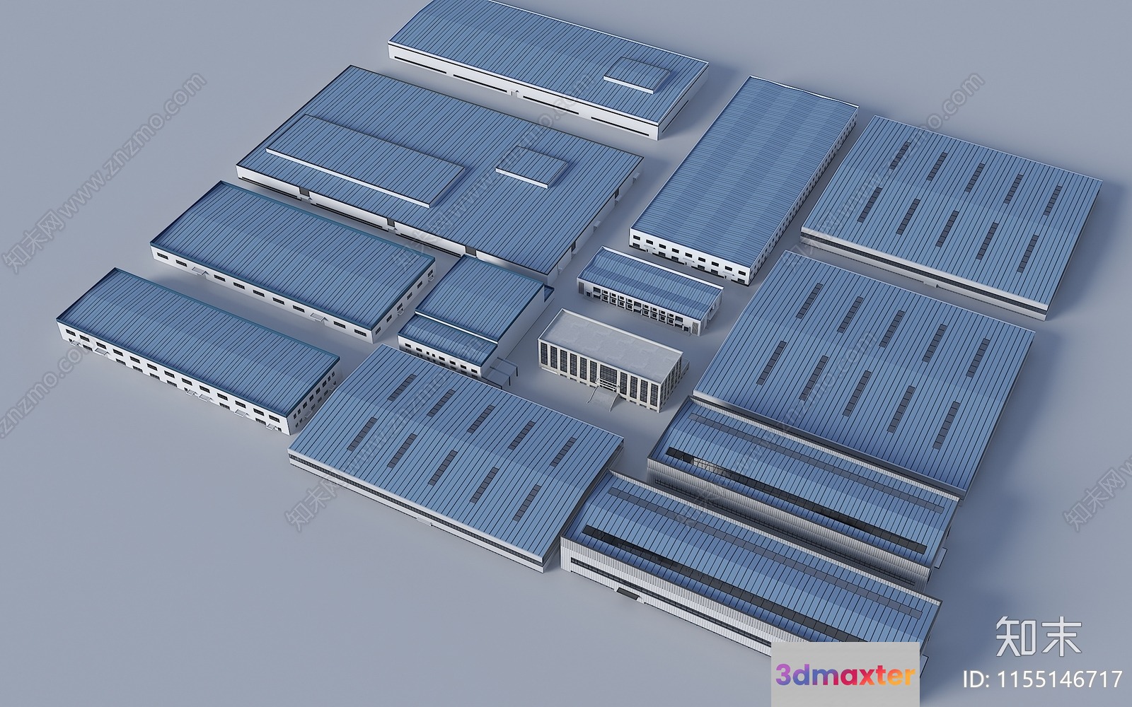 Industrial Buildings 3D Model - 7401 - VRAY Render