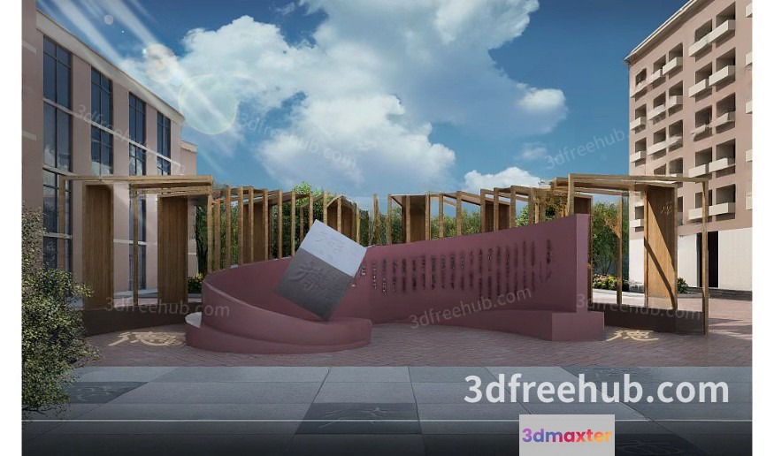 A 3D Rendering Of A Building Exterior 3D Model - 20829 - VRAY Render