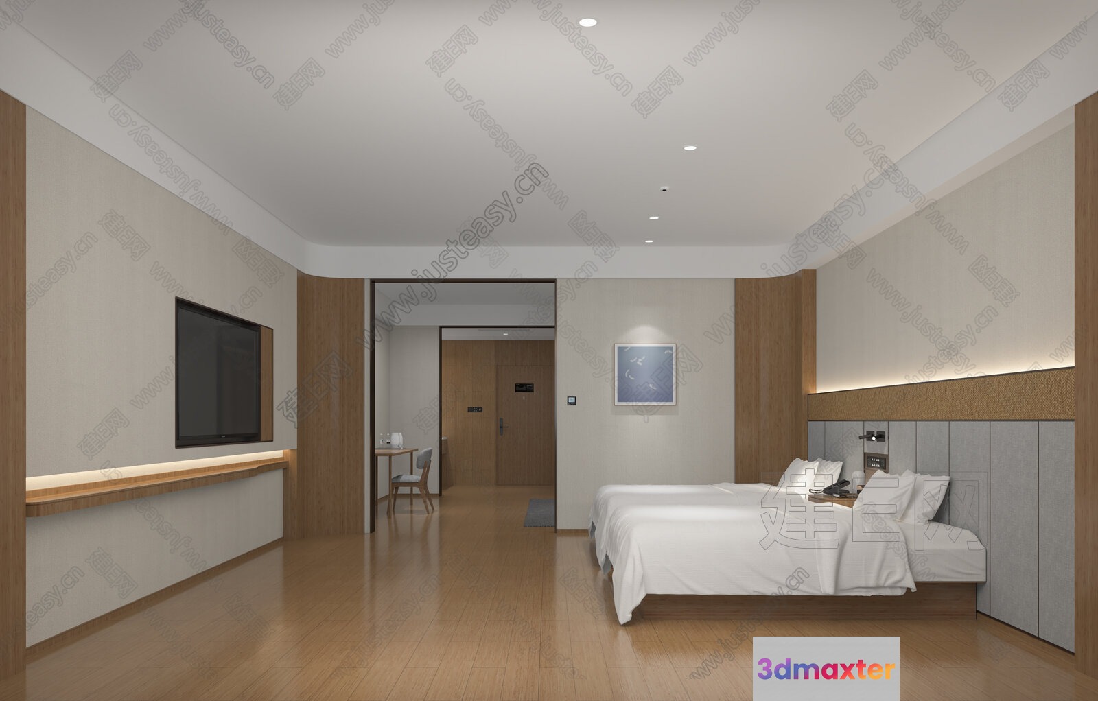 Modern Hotel Room 3D Model - 2264 - VRAY Render