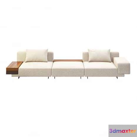 Modern L-Shaped Sofa 3D Model - 942 - CORONA Render