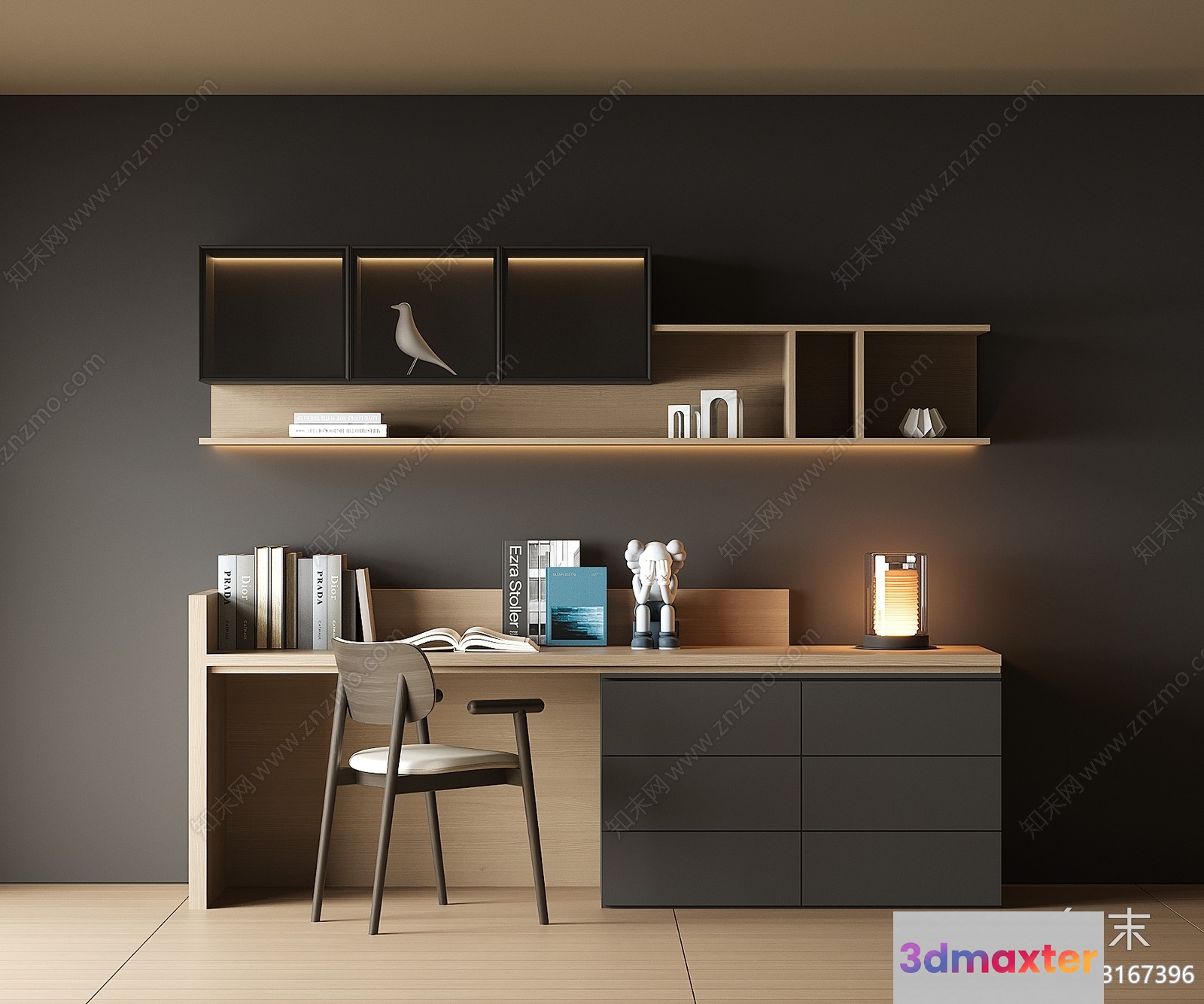 Modern Home Office Setup 3D Model - 19851 - VRAY Render