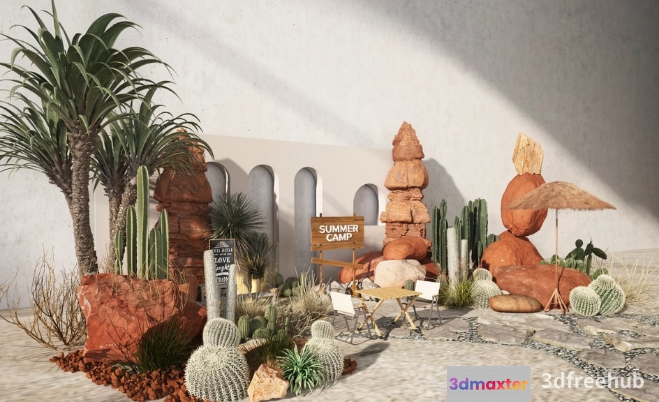 Summer Camp Sign 3D Model - 22683 - VRAY Render
