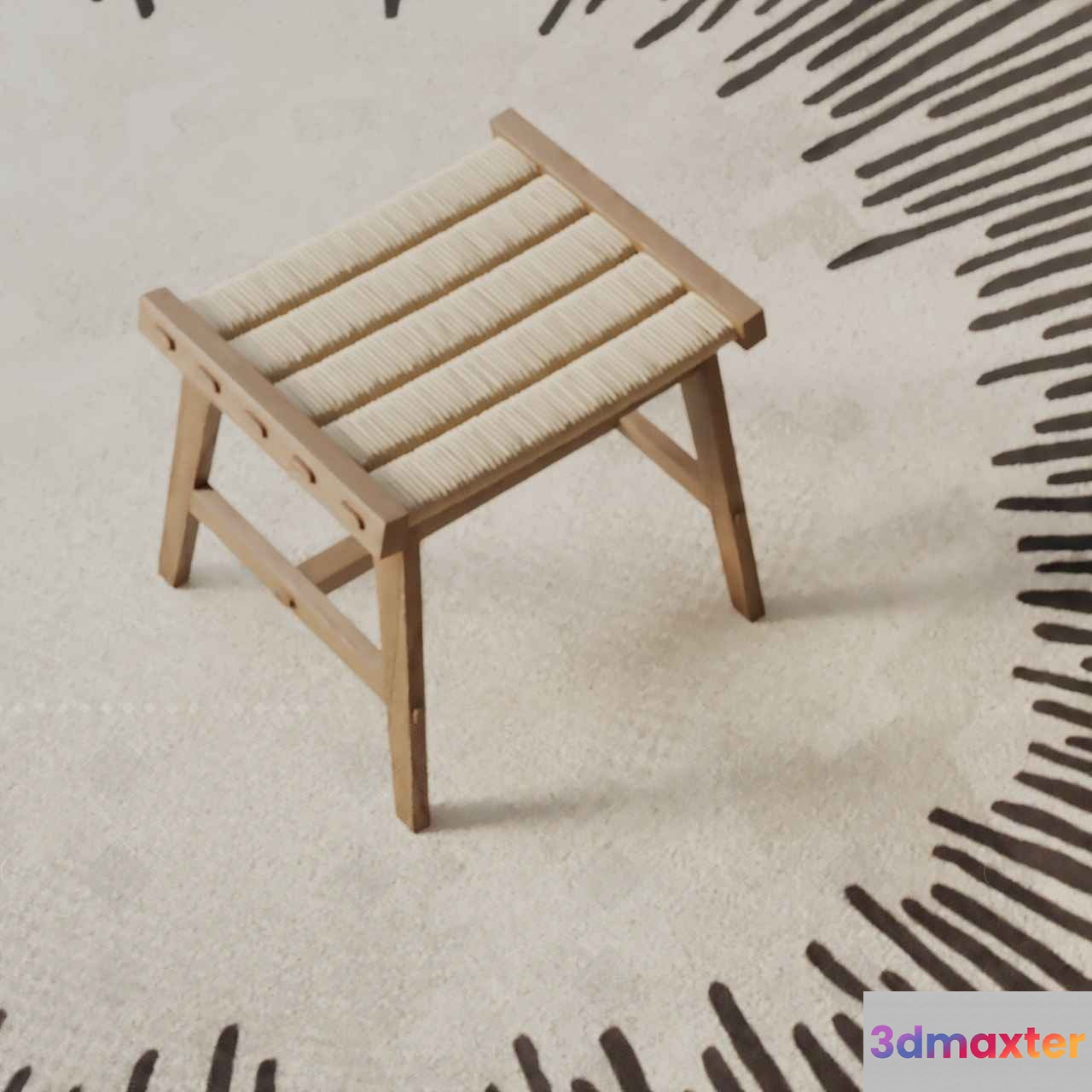 Simple Wooden Stool 3D Model - 5987 - VRAY Render