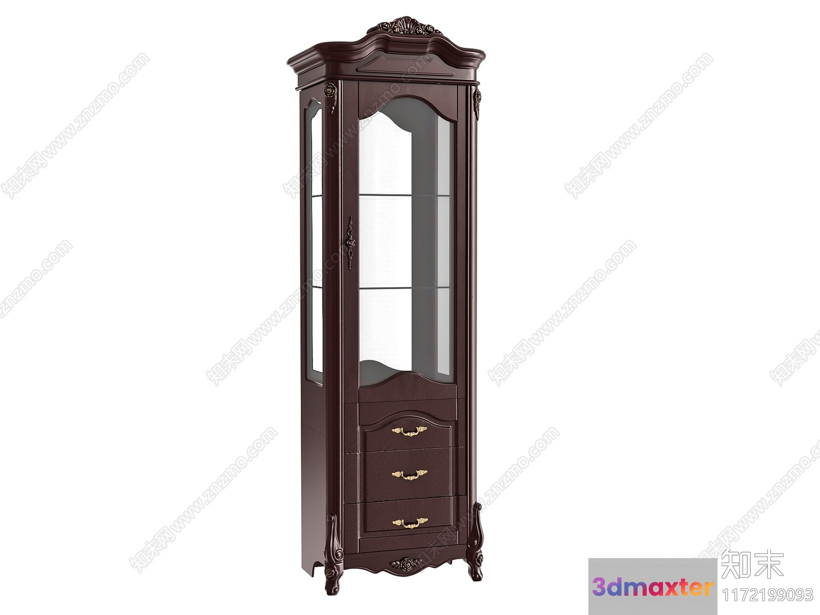 Wooden Tall Dresser 3D Model - 1838 - VRAY Render