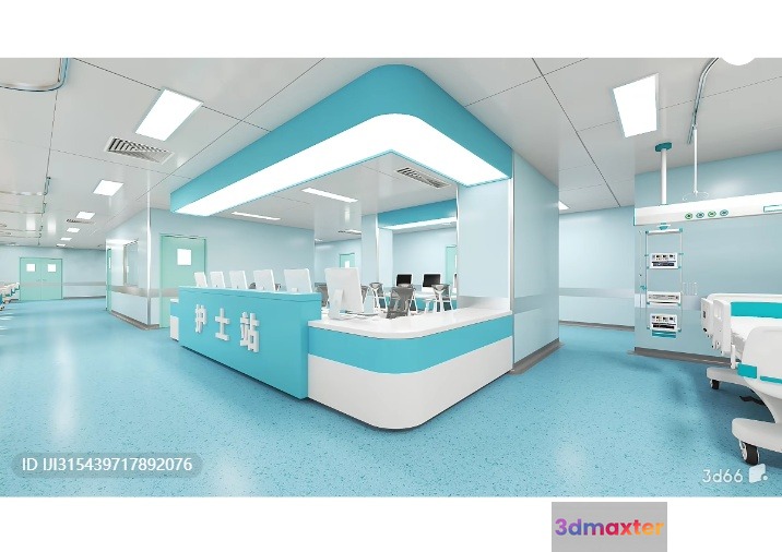 Modern Hospital Room 3D Model - 7111 - VRAY Render