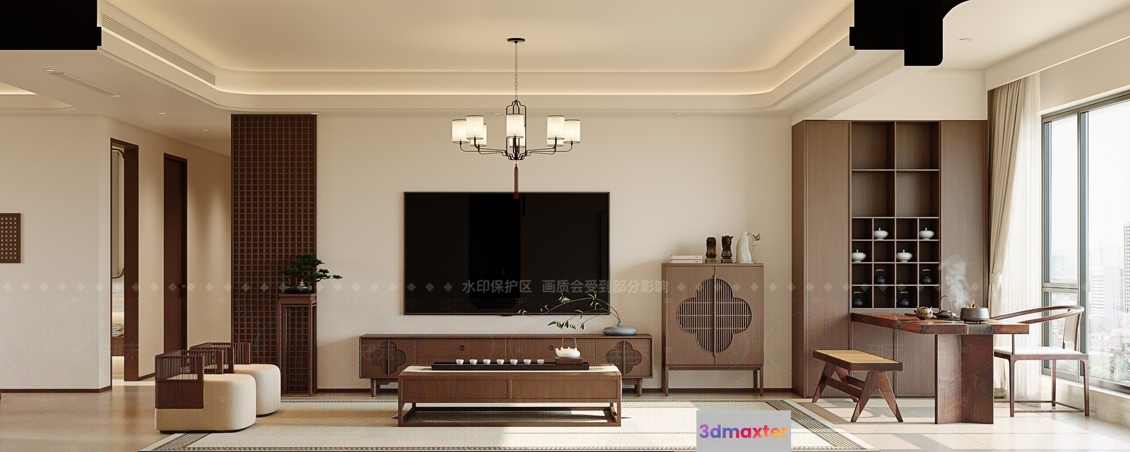 Modern Living Room 3D Model - 2977 - VRAY Render