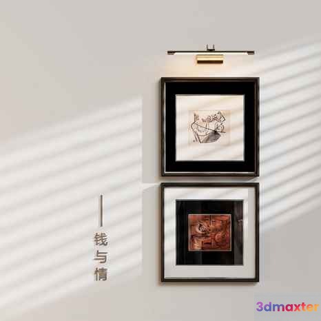 Two Framed Pictures On A Wall 3D Model - 2481 - CORONA Render