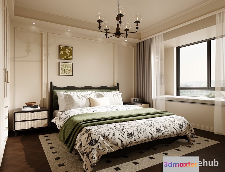 Cozy Bedroom 3D Model - 21315 - VRAY Render