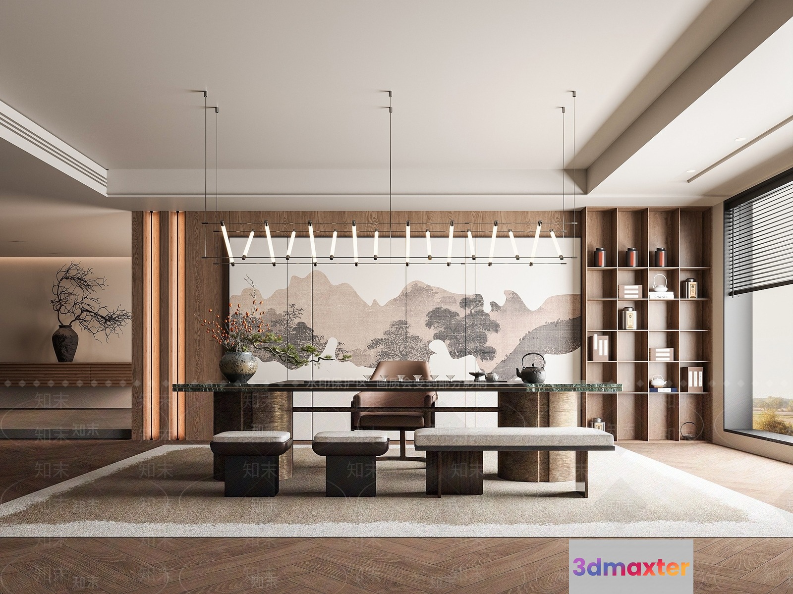 Modern Office Space 3D Model - 13381 - VRAY Render