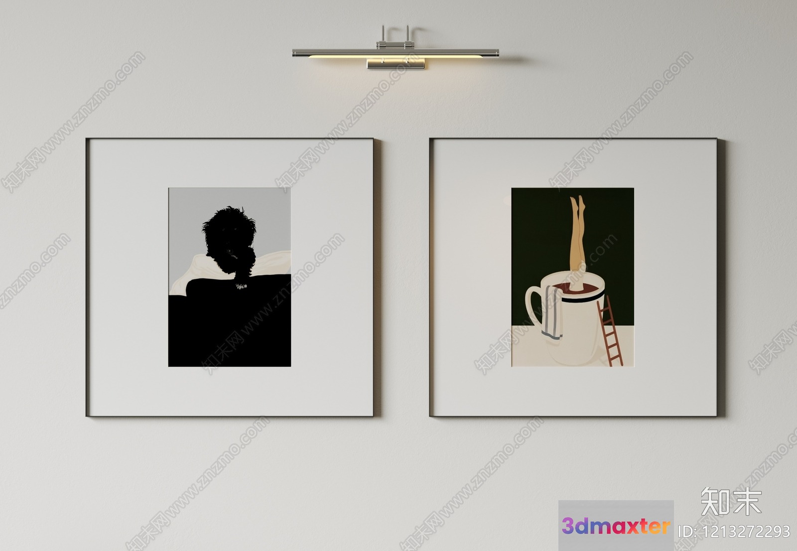 Modern Minimalist Art Pieces 3D Model - 17671 - VRAY Render