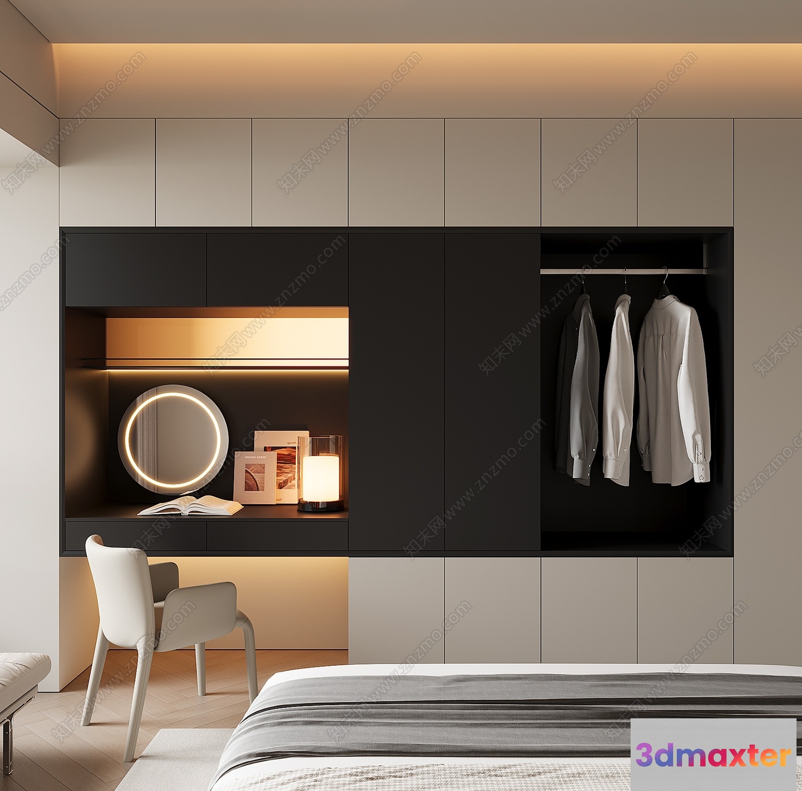 Modern Bedroom Design 3D Model - 15864 - VRAY Render