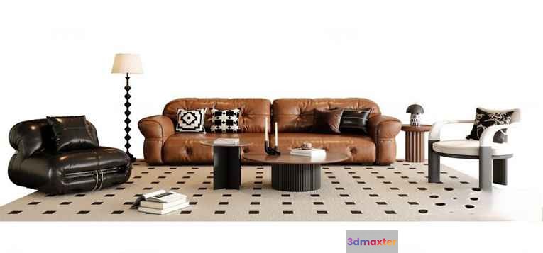 Modern Living Room 3D Model - 8282 - VRAY Render