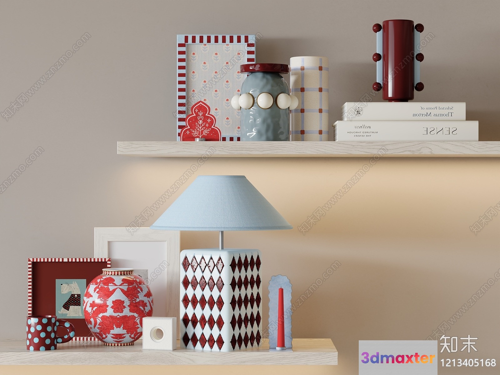 Modern Decorative Shelf 3D Model - 21142 - VRAY Render