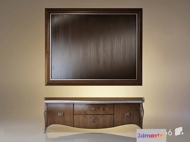 Wooden Sideboard With A Picture Frame 3D Model - 21345 - VRAY Render