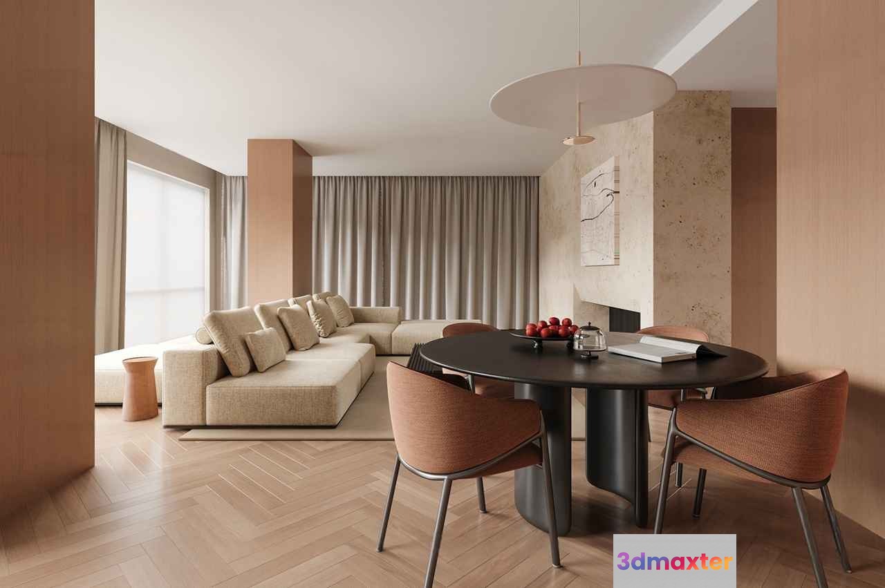 Modern Living Room 3D Model - 4188 - CORONA Render